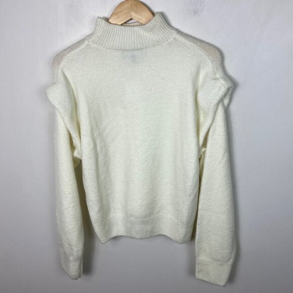 NWT Nordstrom Laundry Shelli Segal Extended Shoulder Knit Sweater White Medium M - Picture 9 of 10